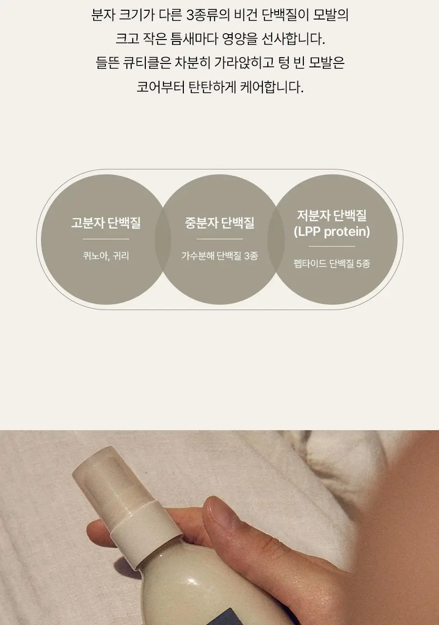 [손상모케어/비건단백질] 아로마티카 퀴노아 프로틴 크림 미스트 앰플 100ml 상세페이지 5